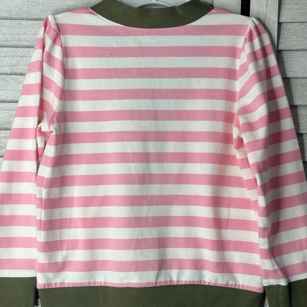 Oshkosh Lightweight Olive, White & Pink Lightweight Cardi, 4t. Great Condition